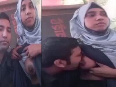 Bangladeshi hijab girl boob sucking in outdoor restaurant