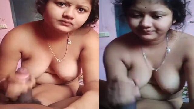 Cute bhabhi handjob dick xxx and pussy fuck with devar