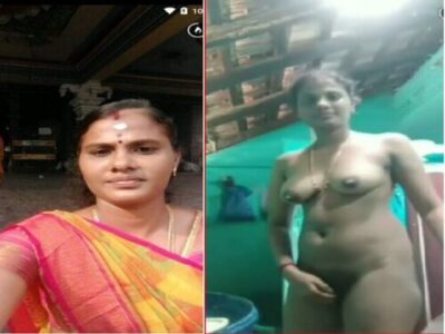 Horny sexy Tamil aunty xxx naked selfie video clip