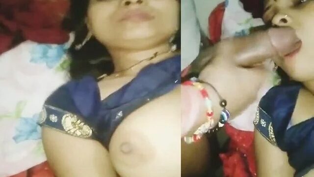 Mature Village bhabi dick sucking cum swallowing