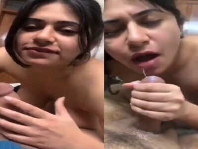 Beautiful Indian girl blowjob mouth watery cock sucking
