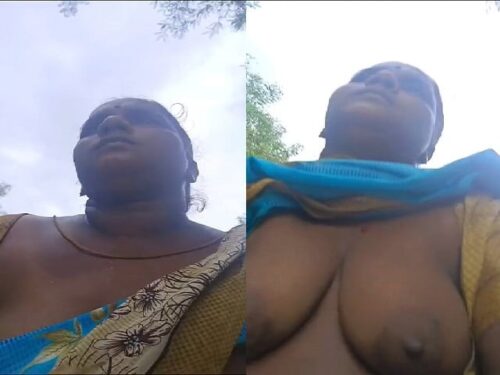 Mature slut outdoor sex with customer in Tamil porn