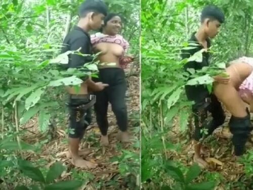 Bangladeshi sex girl standing fuck in jungle