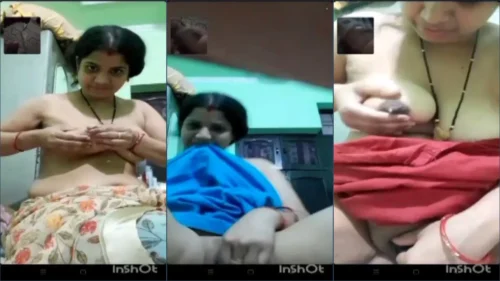 Hot aunty video call boobs pussy rubby lover masturbating phone sex