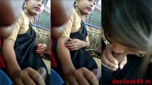 Bengali saree girl gives handjob & blowjob to teacher at home