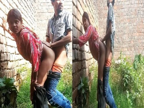 Indian outdoor xxx standing doggy sex of lovers leaked clip
