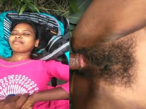 Girlfriend hairy pussy fucking viral outdoor jungle sex mms