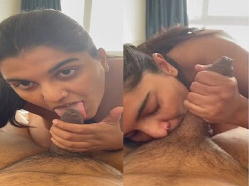 Indian girl nude deep blowjob to boyfriend in oral sex