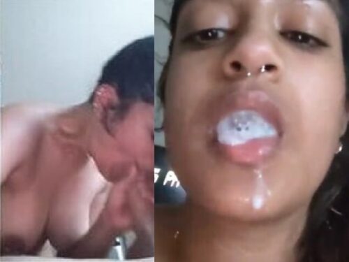 Indian girl blowjob to big dick and drinking cum Desiporn