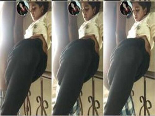 Horny GF Fingering pussy on staircase in office indian porn