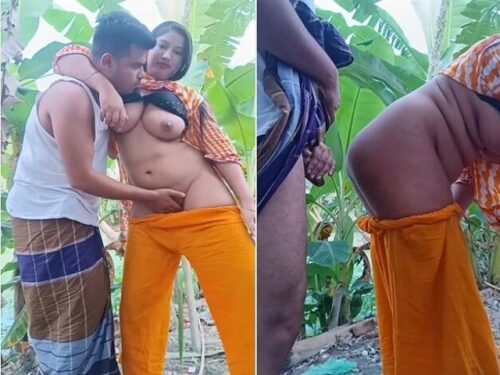 Horny bhabhi sex with devar in banana field in tamil porn
