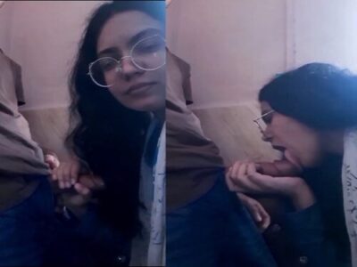 Horny Indian girl fat dick taken out from pant and blowjob bf cock