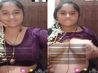 Telugu Chamet xxx saree girl shows big boobs on live chat sex