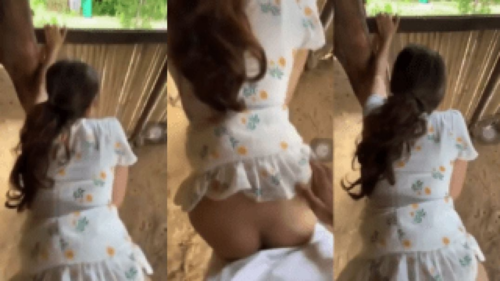 Posh couple fucks in village shed in outdoor sex mms
